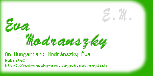 eva modranszky business card